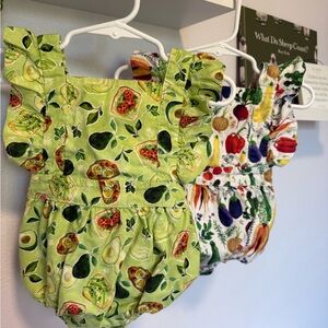 TWO Worthy Threads Bubble Rompers